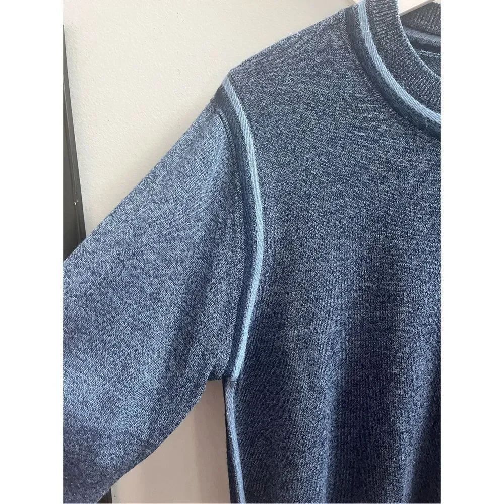 Kanzler Weekend Double Blue Crew Neck Sweater sz L EUC - Picture 4 of 7